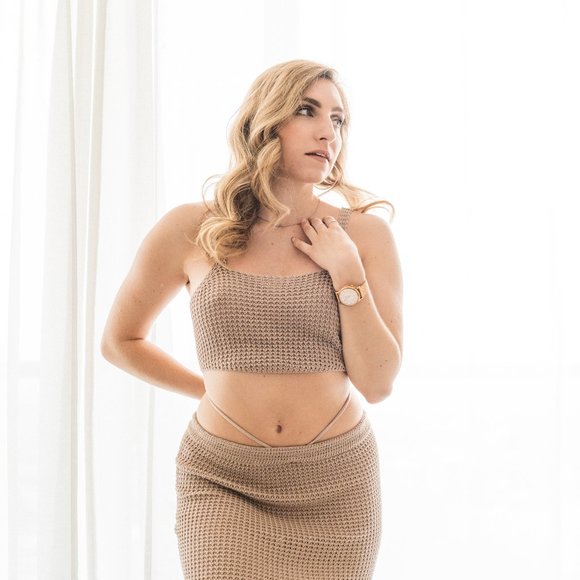 Beige Crochet Swim Cover Up Set (SHEIN) - Picture 5 of 7